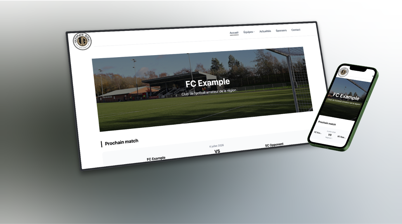Modèle de site vitrine pour clubs de football amateur